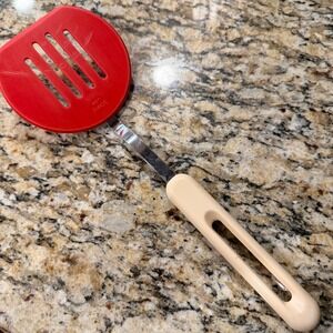 Vintage Bonny USA Slotted Red Spatula Turner Flipper Pancake Tool Utensil